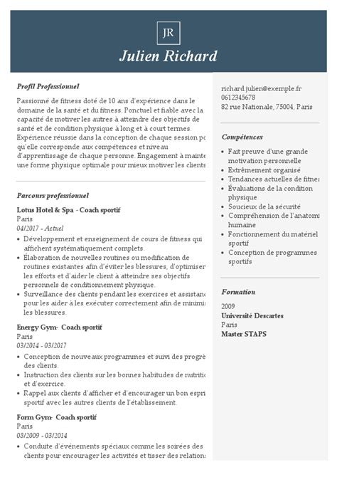 cv coach remise en forme